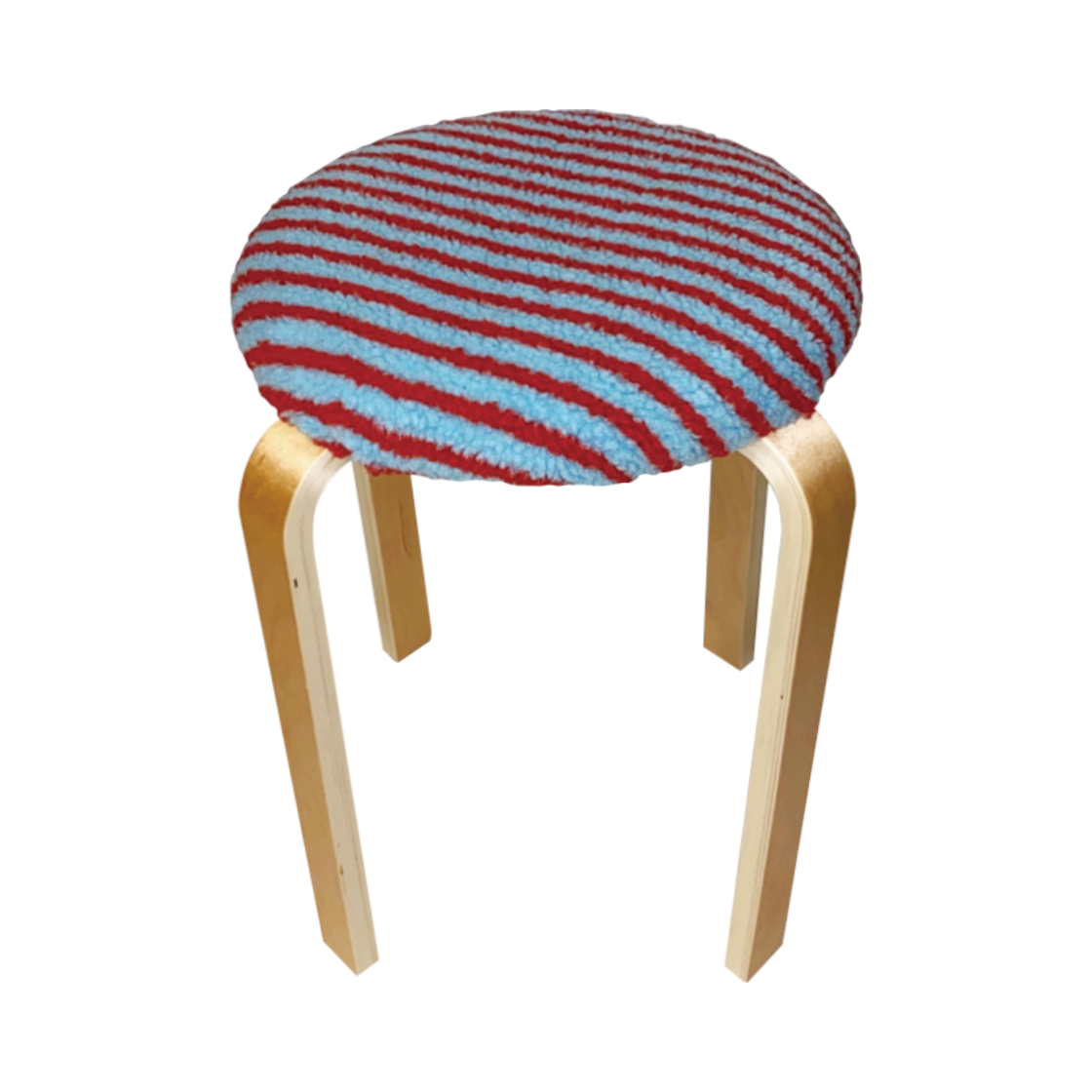 유라이크왓 퍼 스트라이프 스툴 (레드&블루)([3% 포인트 적립] you like what Fur Stripe Stool (Blue&Red))