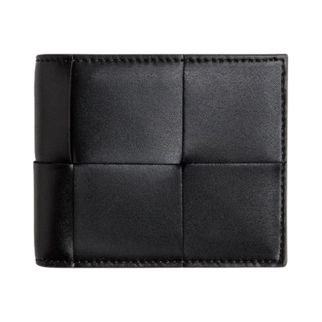 보테가 베네타 코인 반지갑 블랙(Bottega Veneta Bi-Fold Wallet with Coin Purse Black)