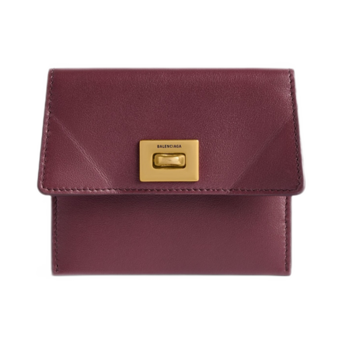 8141132ABKX6036 Balenciaga Rodeo Card Holder With Flap Dark Burgundy