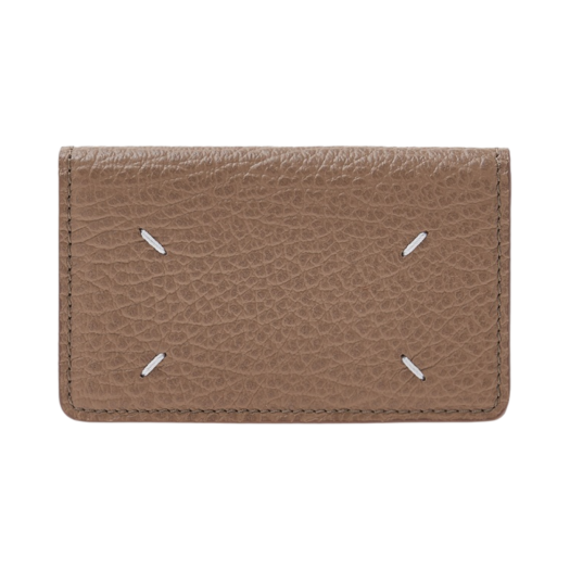 Maison Margiela Stitch Leather Flap Card Holder Chamois