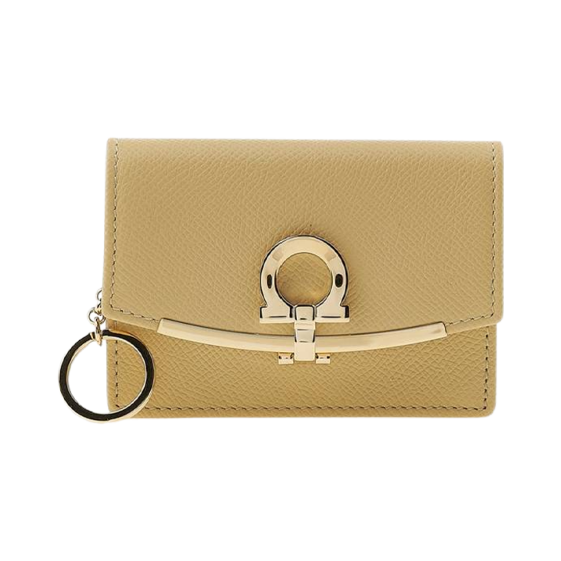 22D198-770289 Ferragamo Gancini Business Card Holder Butter