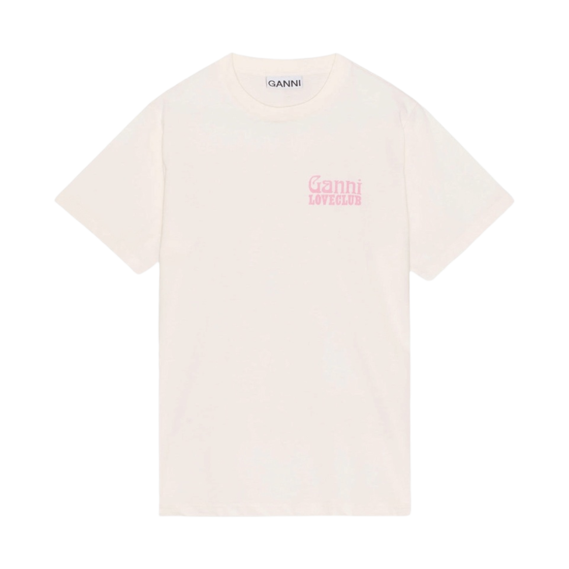 T3432-135 (W) Ganni Relaxed Nightclub T-Shirt Egret - 대표 이미지 #1