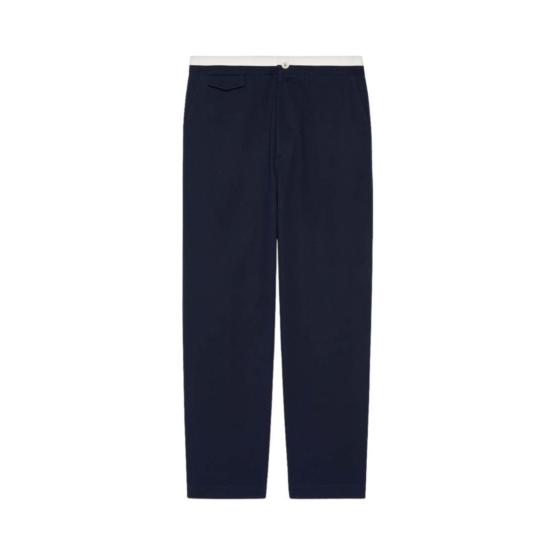 구찌 코튼 트라우저 더블 G 자수 다크 블루(Gucci Cotton Trouser with Double G Embroidery Dark Blue) - 1