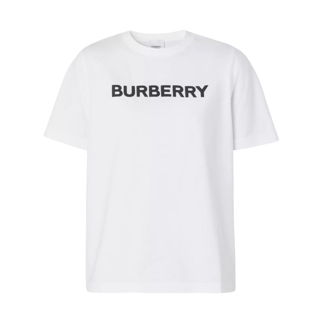 (W) 버버리 로고 프린트 코튼 티셔츠 화이트((W) Burberry Logo Print Cotton T-Shirt White)