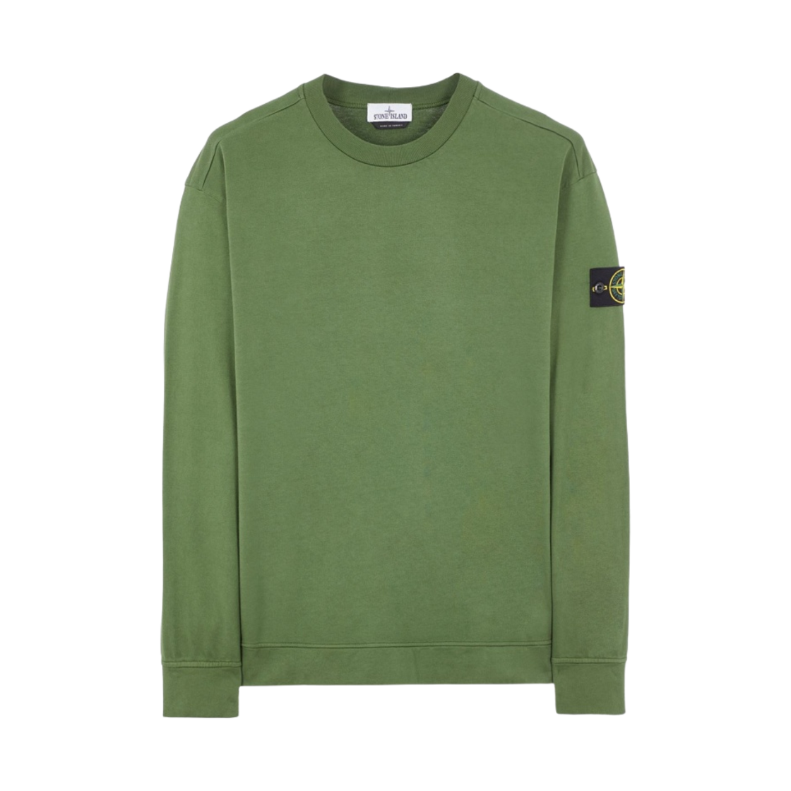 스톤 아일랜드 63750 가먼트 다이드 거즈드 코튼 크루넥 스웨트셔츠 올리브 그린 - 22FW(Stone Island 63750 Garment Dyed Gauzed Cotton Crewneck Sweatshirt Olive Green - 22FW) - 1