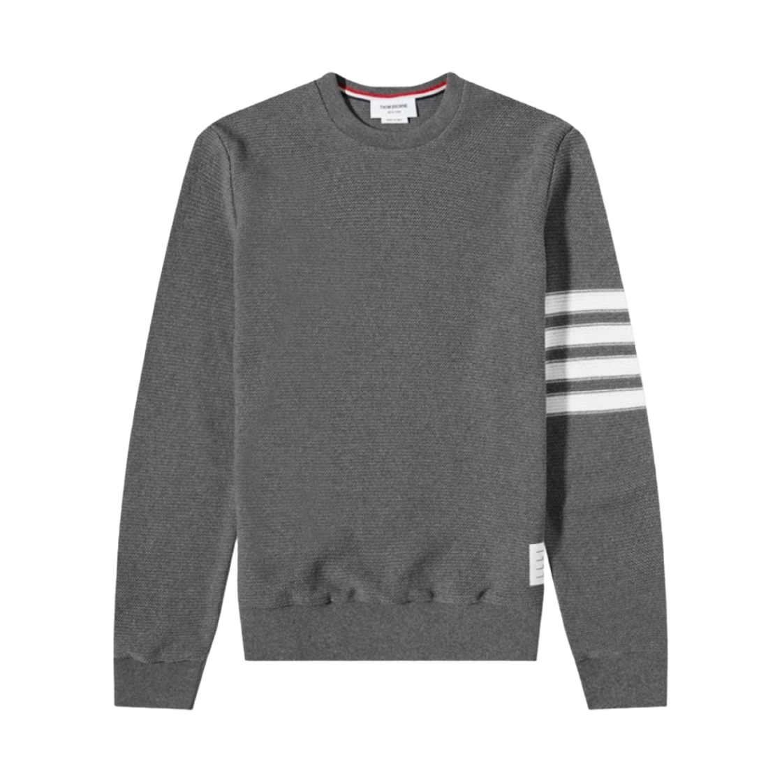 톰브라운 오픈 라셀 스티치 사선 스웨트셔츠 미디움 그레이(Thom Browne Open Raschel Stitch 4-Bar Sweatshirt Medium Grey)