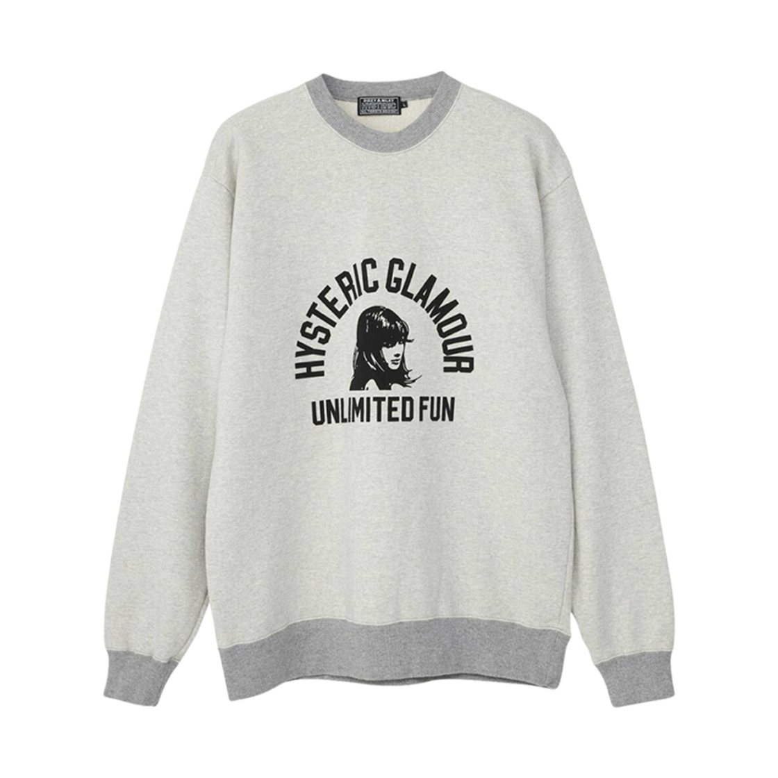 히스테릭 글래머 언리미티드 펀 스웨트셔츠 탑 그레이(Hysteric Glamour Unlimited Fun Sweatshirt Top Gray) - 1
