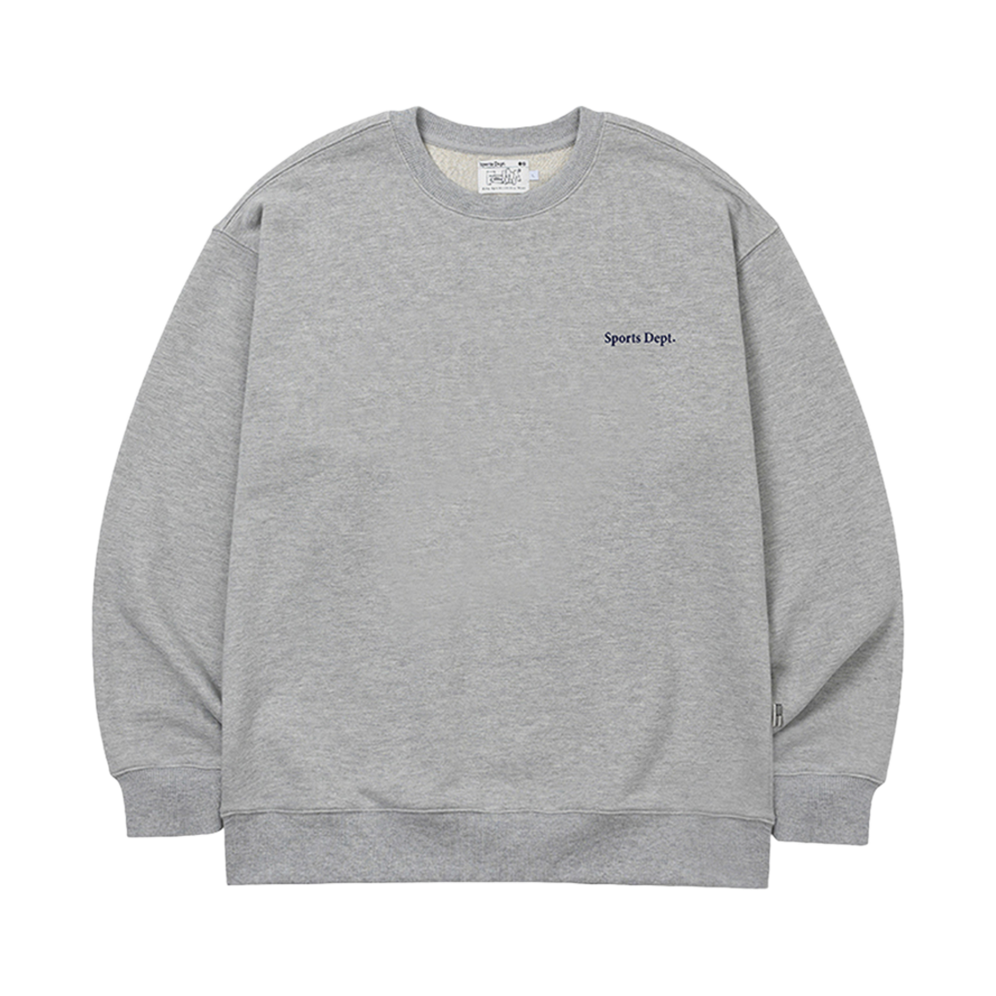 스포츠뎁트 플러피 로고 맨투맨 멜란지 그레이(Sports Dept Fluffy Logo Sweatshirt Melange Grey)