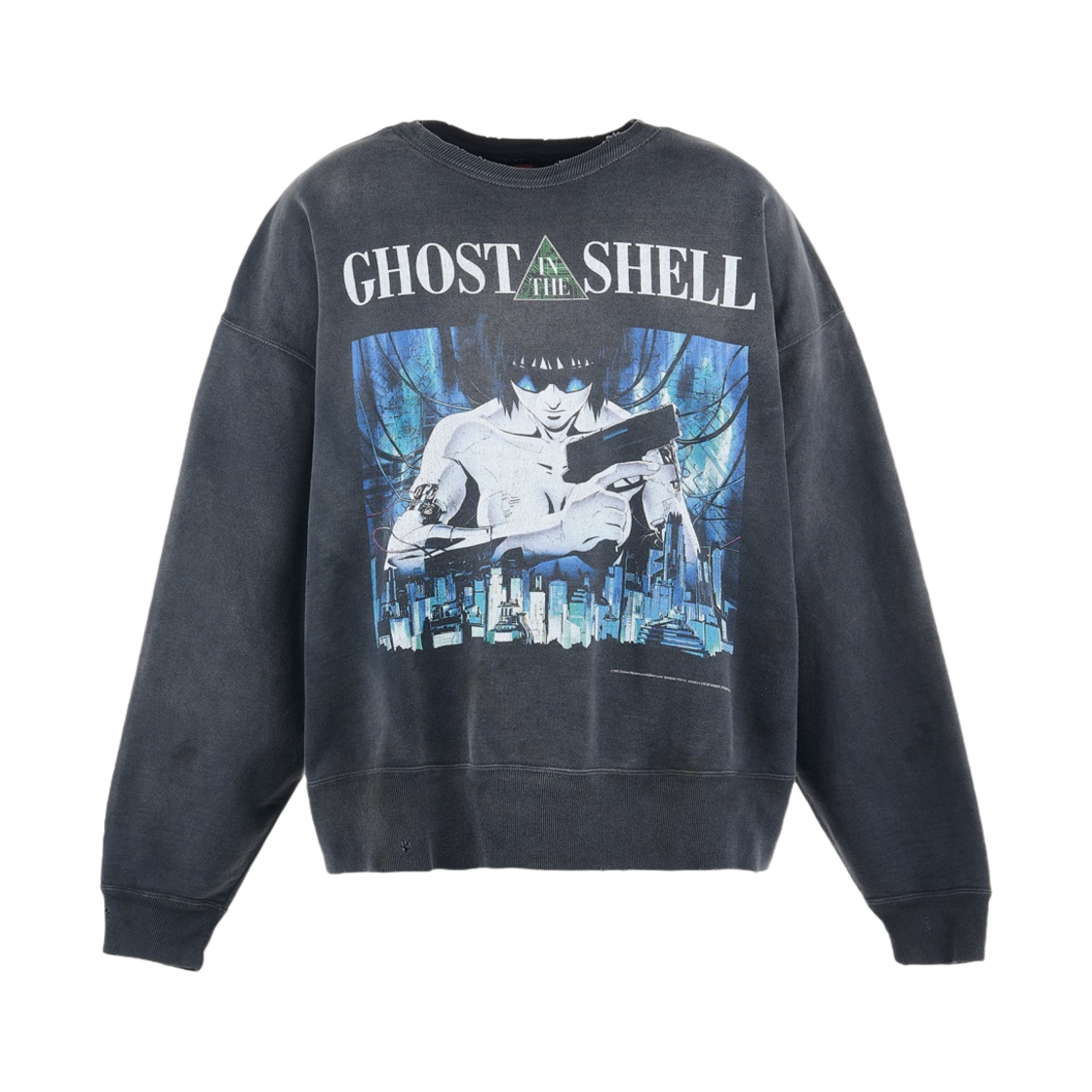 세인트 마이클 × 고스트 인 더 쉘 크루넥 스웨트셔츠 블랙 - 25SS(Saint Mxxxxxx x Ghost in The Shell Crewneck Sweatshirt Black - 25SS)