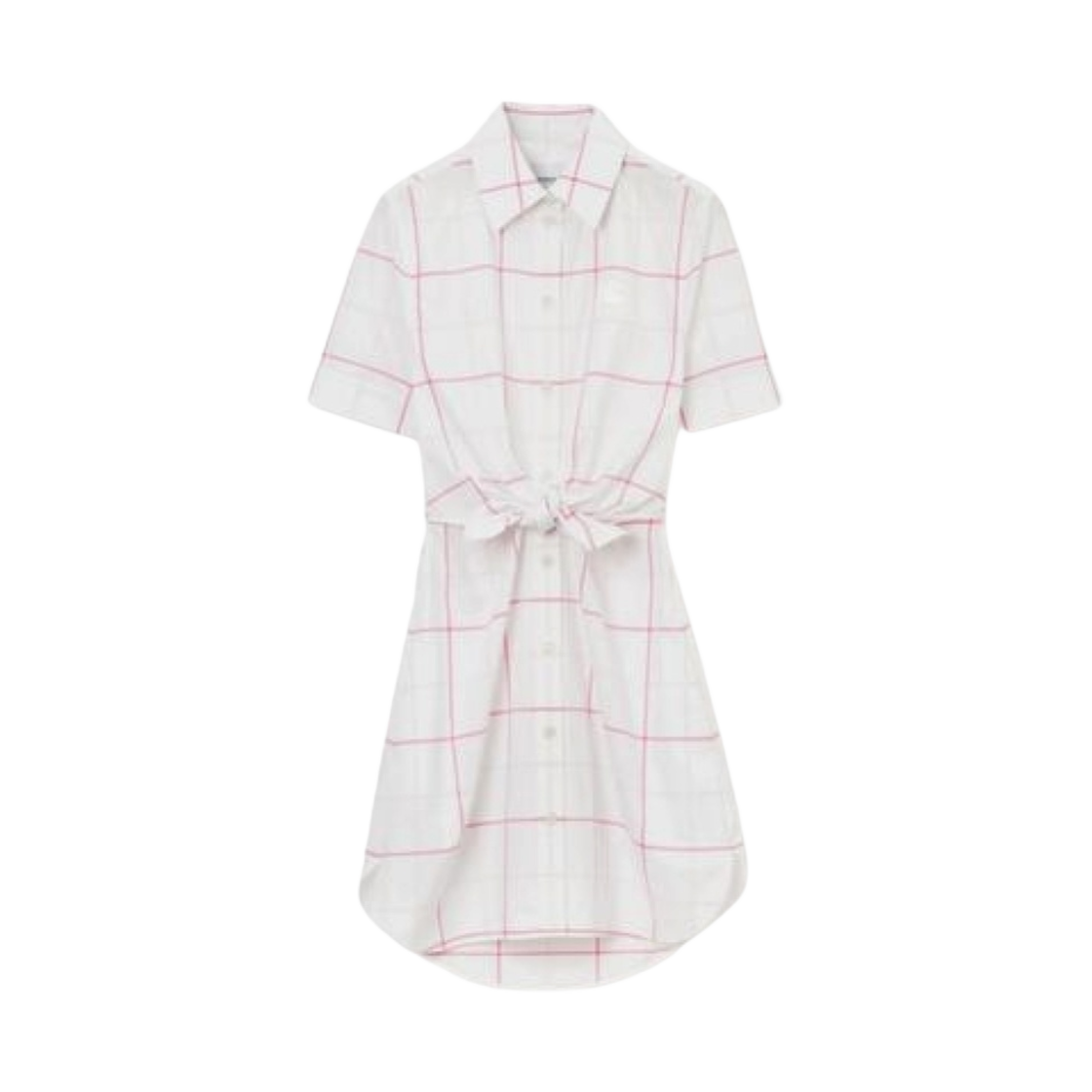 (W) 버버리 체크 코튼 포플린 셔츠 드레스 버블검 핑크((W) Burberry Check Cotton Poplin Shirt Dress Bubblegum Pink) - 1