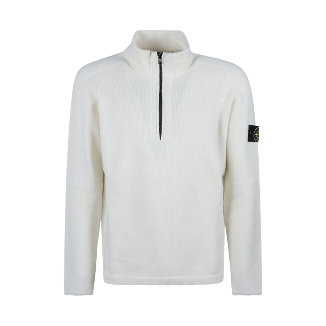 스톤 아일랜드 529A3 파틀리 스타킹 램스울 하프 집 니트 오프 화이트 - 23FW(Stone Island 529A3 Partly Stocking Lambswool Half Zip Knit Off White - 23FW) - 1