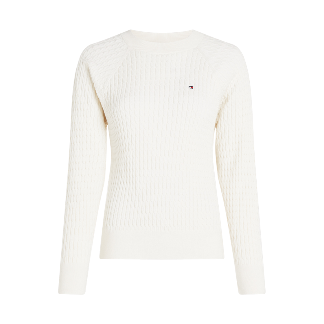 WW41142Z00 (W) Tommy Hilfiger Cable Knit Relaxed Fit Jumper Ivory Petal