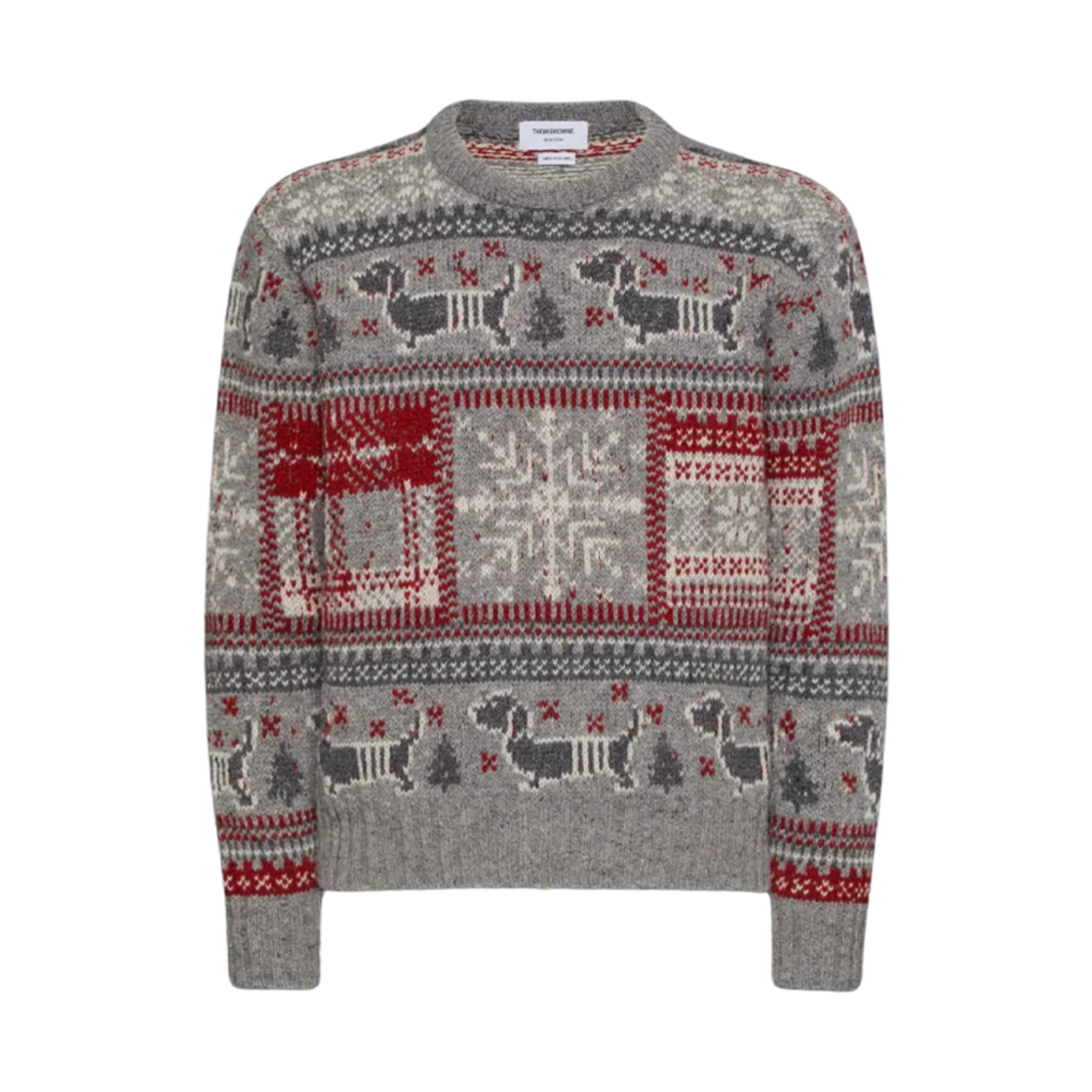 톰브라운 홀리데이 헥터 모헤어 트위드 크루넥 풀오버 그레이(Thom Browne Holiday Hector Mohair Tweed Crewneck Pullover Grey) - 1