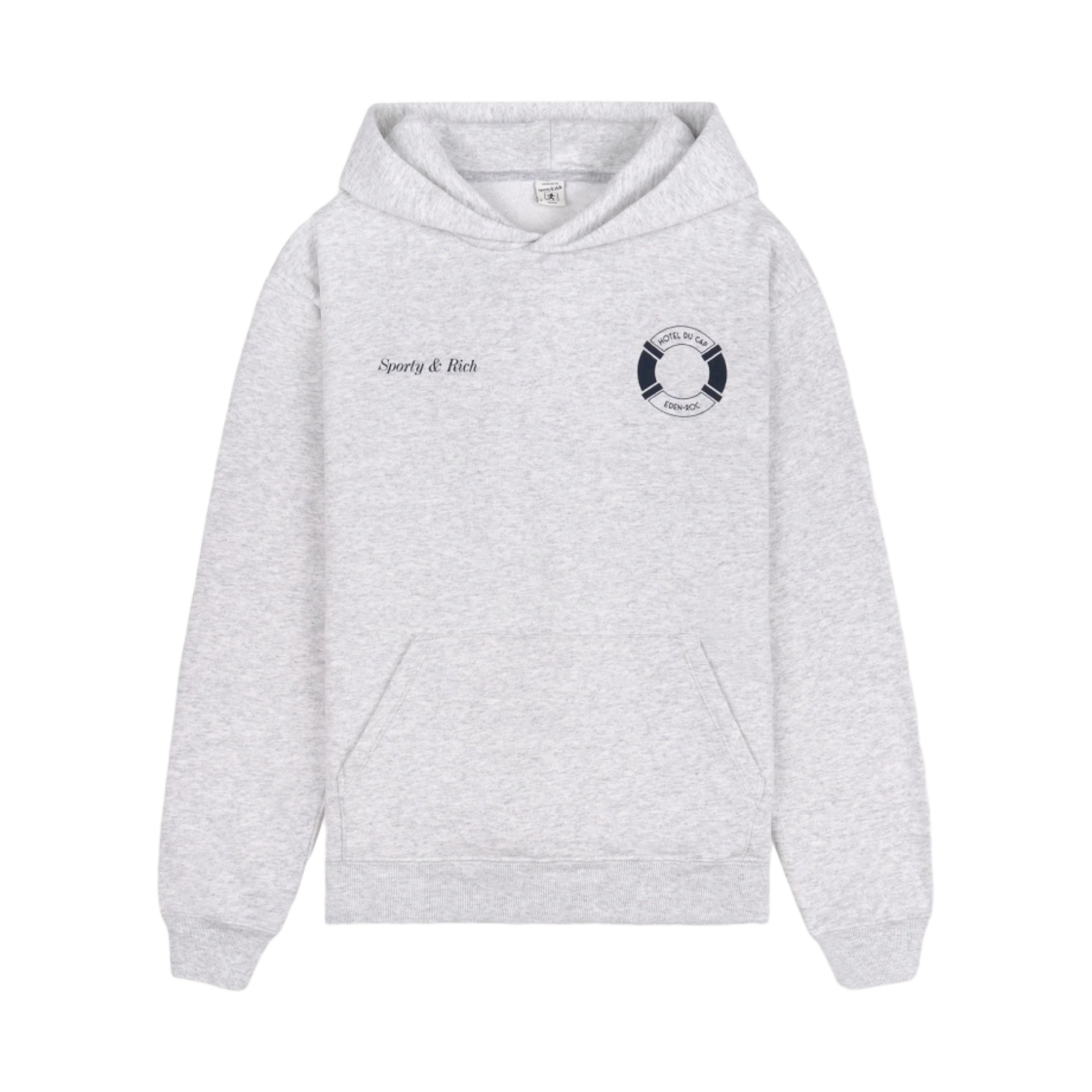 스포티 앤 리치 x 호텔 뒤 캡 에덴 록 부이 후디 헤더 그레이 네이비(Sporty & Rich x Hotel Du Cap-Eden-Roc Buoy Hoodie Heather Grey Navy)
