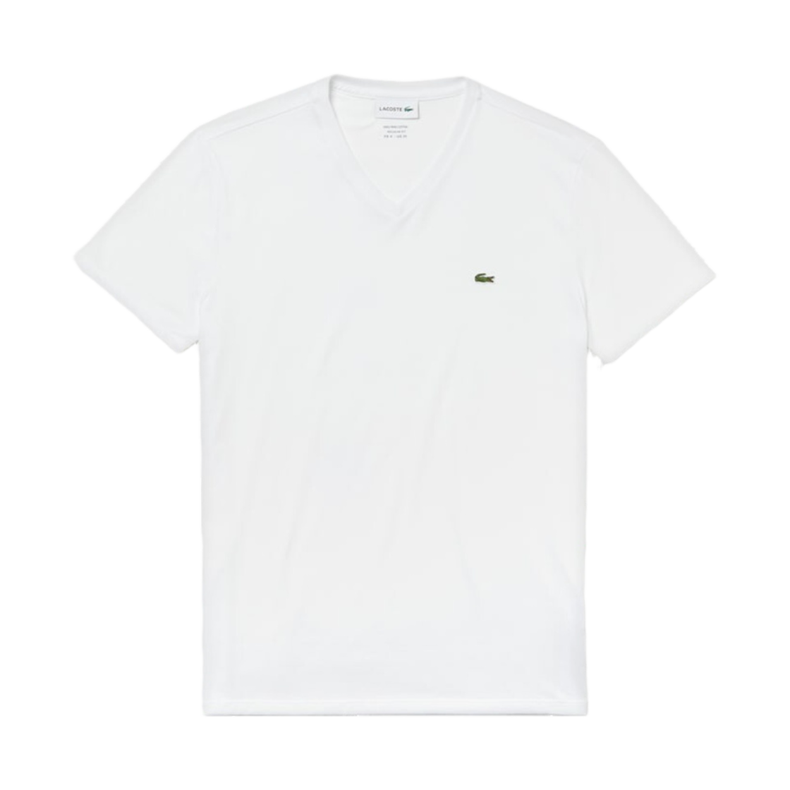 라코스테 브이넥 피마 코튼 저지 티셔츠 화이트(Lacoste V-Neck Pima Cotton Jersey T-Shirt White) - 1