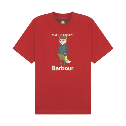 Barbour x Maison Kitsune Beaufort Fox T-Shirt Burnt Red