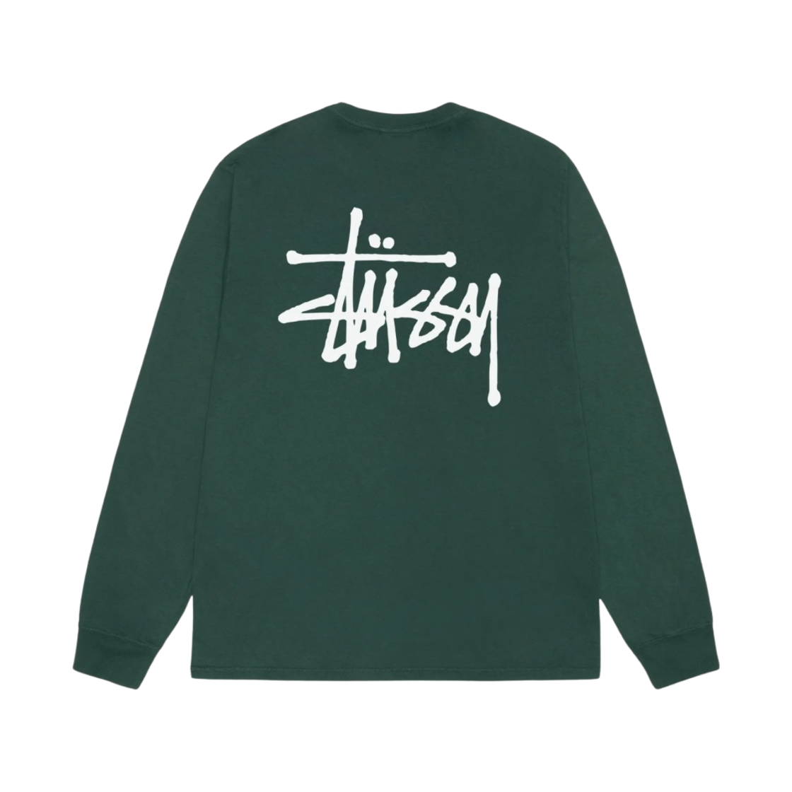 스투시 베이직 스투시 피그먼트 다이드 롱슬리브 티셔츠 포레스트 2023(Stussy Basic Stussy Pigment Dyed LS T-Shirt Forest 2023)
