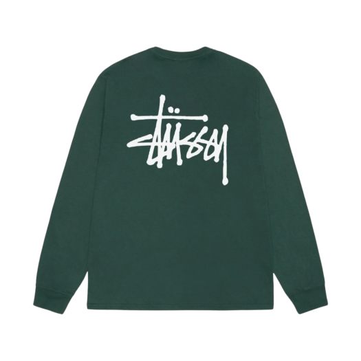 Stussy Basic Stussy Pigment Dyed LS T-Shirt Forest 2023