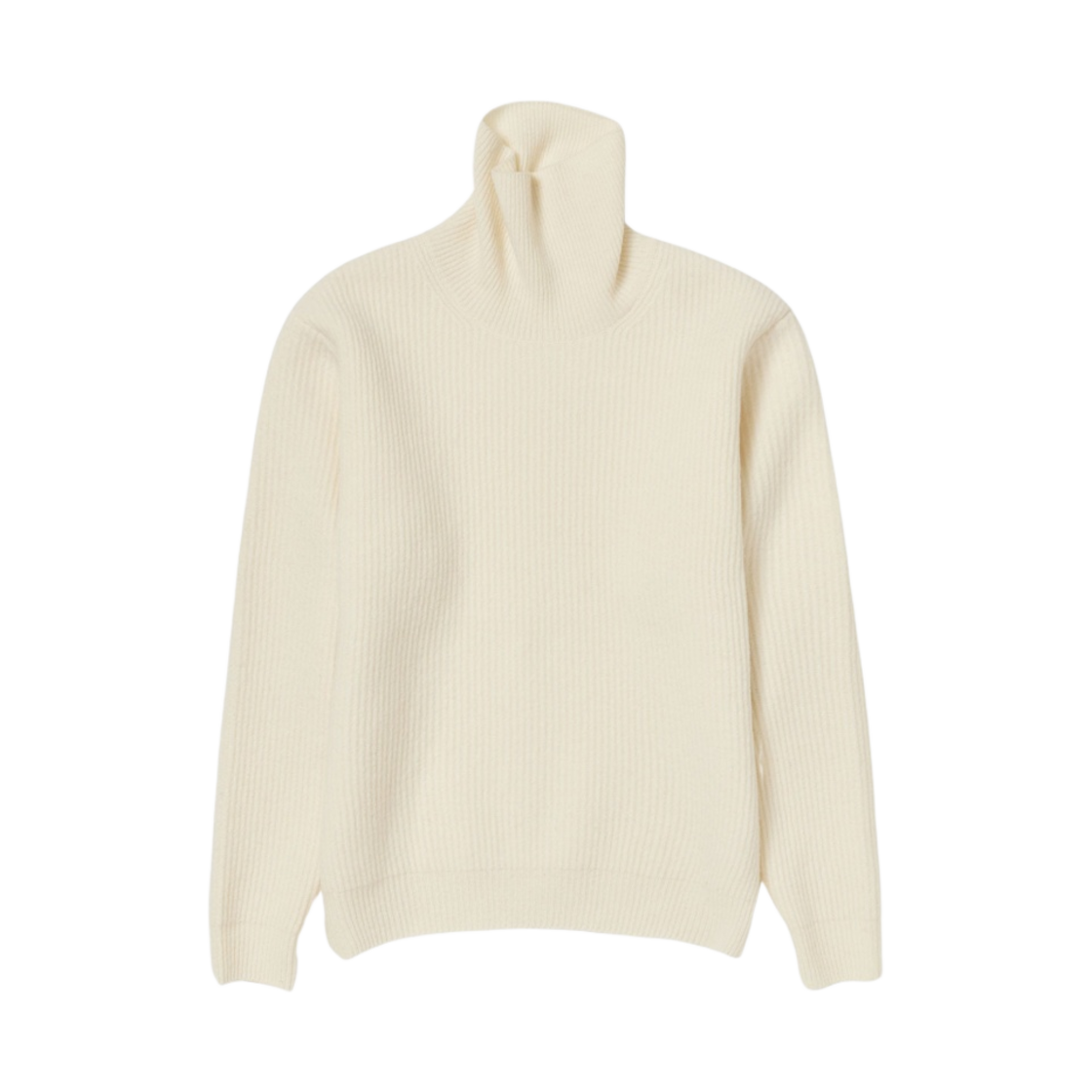 오라리 밀드 프렌치 메리노 립 니트 터틀 아이보리 화이트 - 23AW(Auralee Milled French Merino Rib Knit Turtle Ivory White - 23AW) - 1