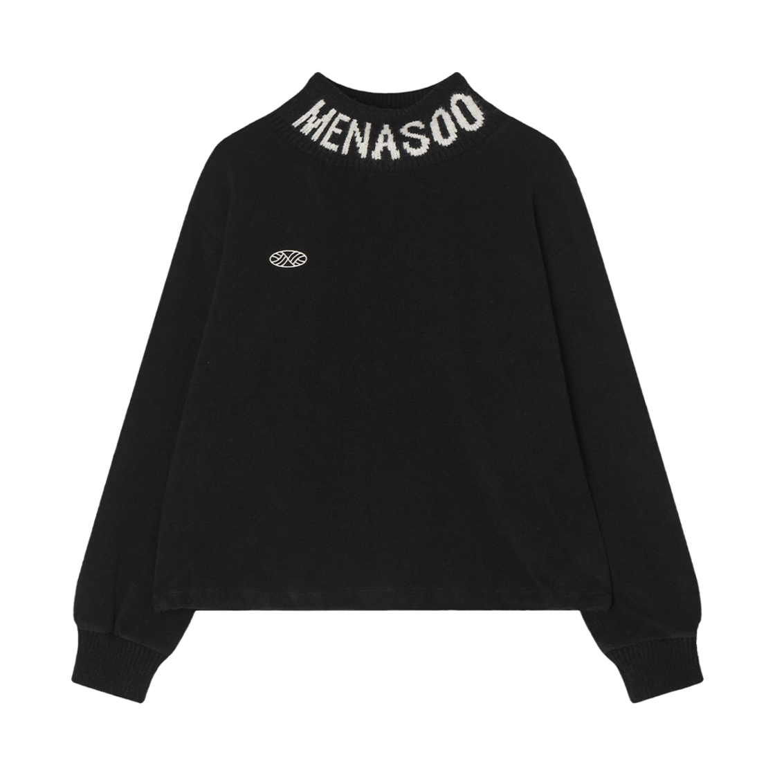 미나수 니트 하이넥 폴라티 블랙