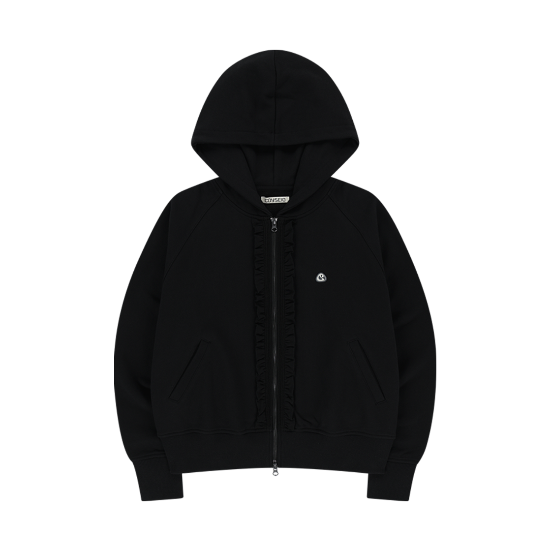 トップス Coyseio RUFFLE LACE HOOD ZIP-UP BLACK 코이세이오 러플 레이스 후드 집업 블랙 | COYSEIO | KREAM