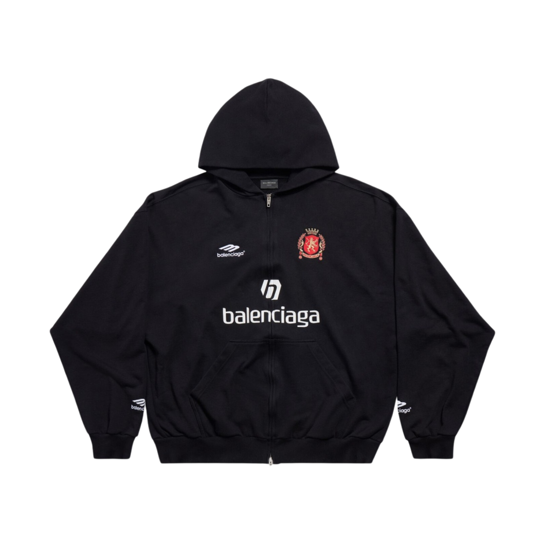 발렌시아가 사커 시리즈 서울 사커 미디움 핏 집업 후드 블랙(Balenciaga Soccer Series Seoul Soccer Zip-Up Medium Fit Hoodie Black)