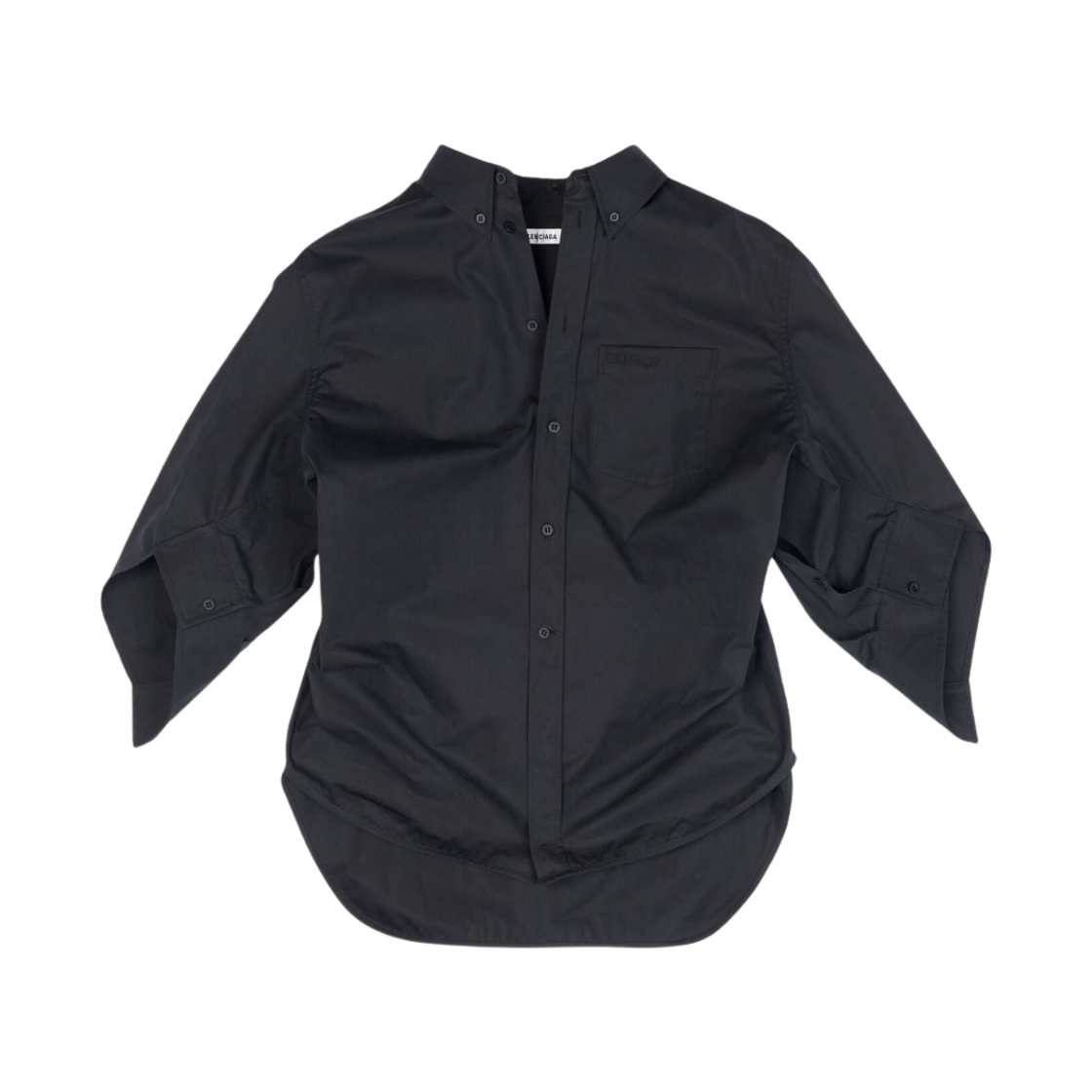 671663TKM021000 (W) Balenciaga BB Corp Swing Twisted Shirt Black - 대표 이미지 #1