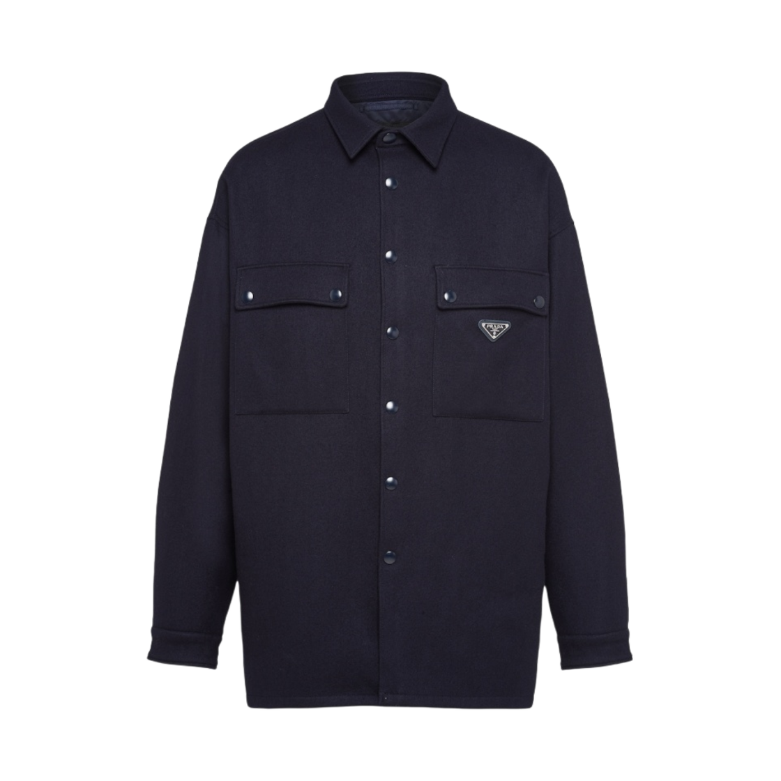 SC556-165-F0008 Prada Camel-Hair Shirt Navy