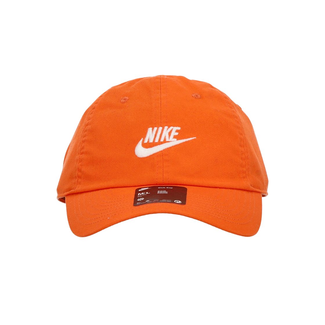 나이키 클럽 언스트럭처 퓨추라 워시드 캡 세이프티 오렌지 화이트(Nike Club Unstructured Futura Washed Cap Safety Orange White)