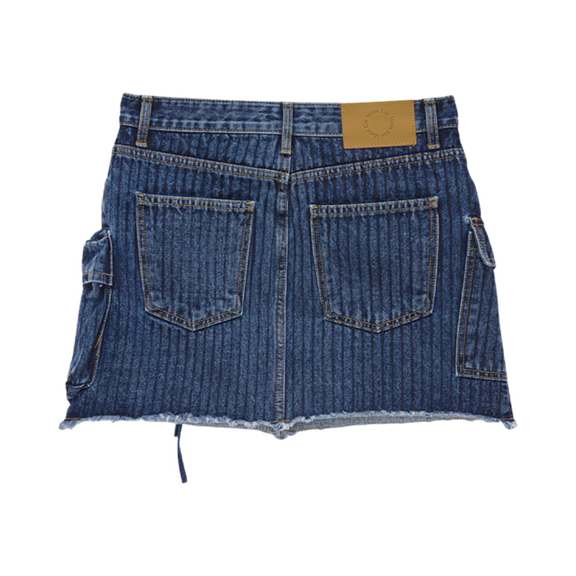 (W) 마뗑킴 스트라이프 카고 데님 미니 스커트 블루((W) Matin Kim Stripe Cargo Denim Mini Skirt Blue) - 2