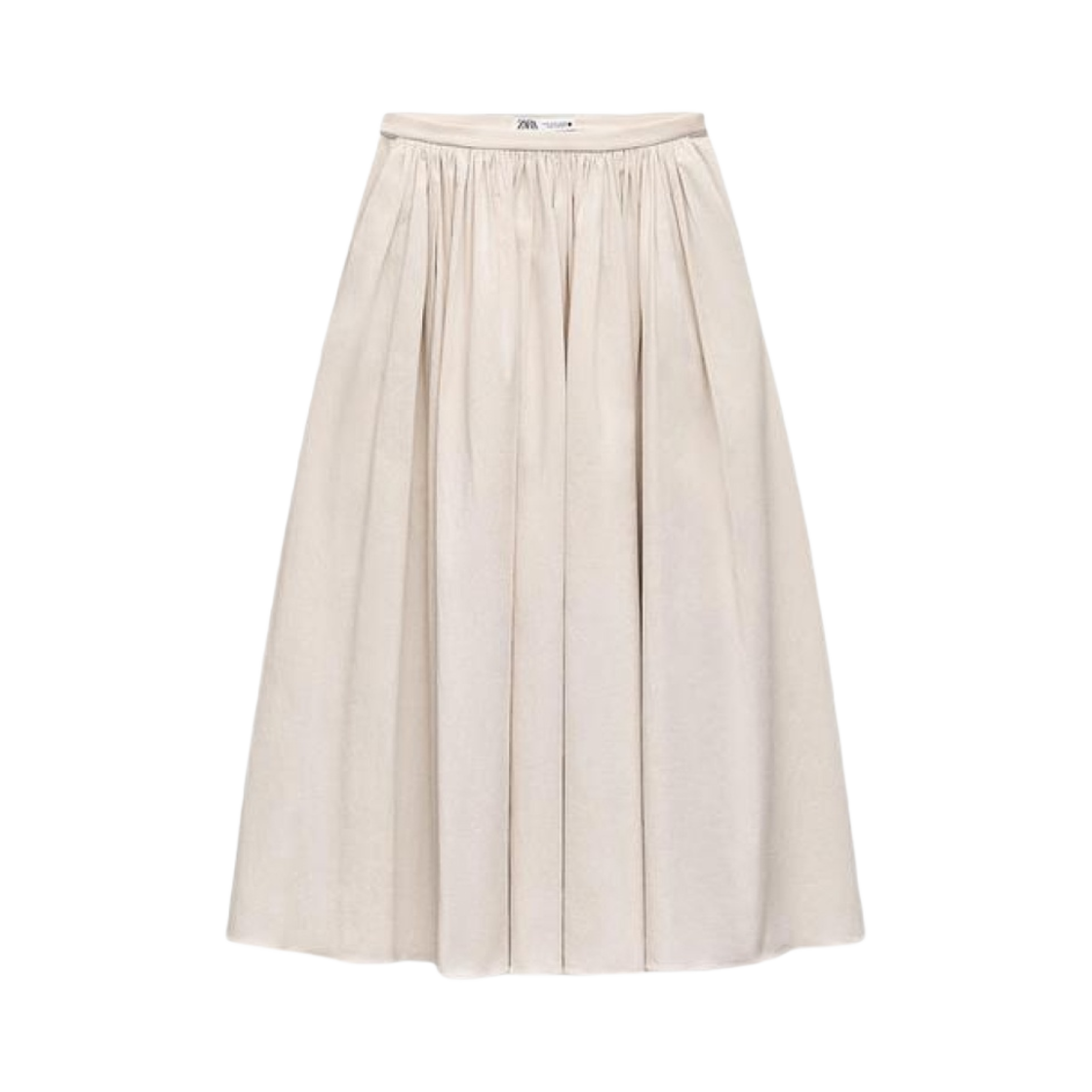 자라 ZW 컬렉션 스캘롭 웨이스트밴드 스커트 에크루((W) Zara ZW Collection Skirt with Scalloped Waistband Ecru) - 1