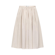 (W) Zara ZW Collection Skirt with Scalloped Waistband Ecru