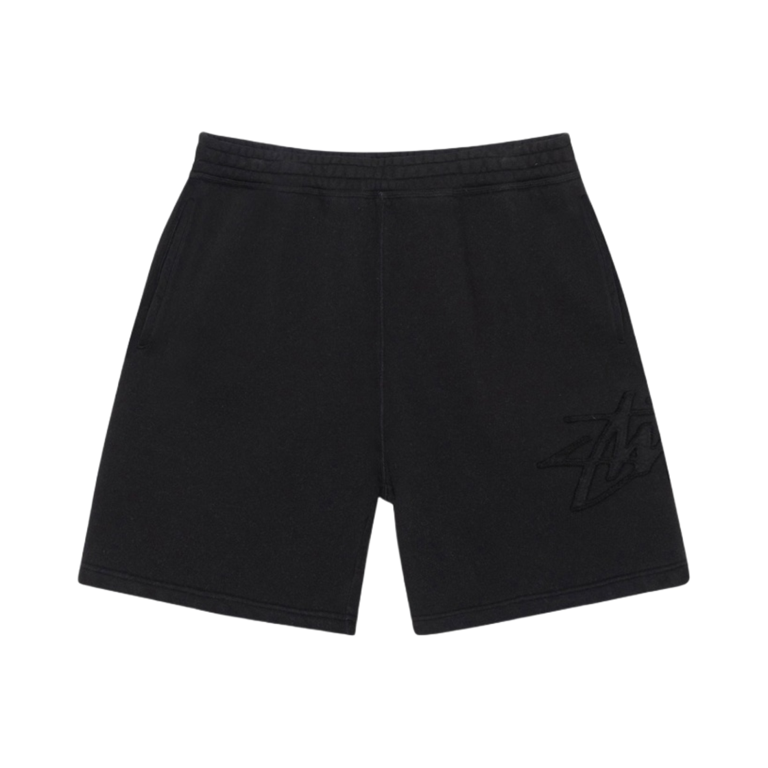 스투시 토날 아플리케 플리스 쇼츠 블랙(Stussy Tonal Applique Fleece Shorts Black) - 1