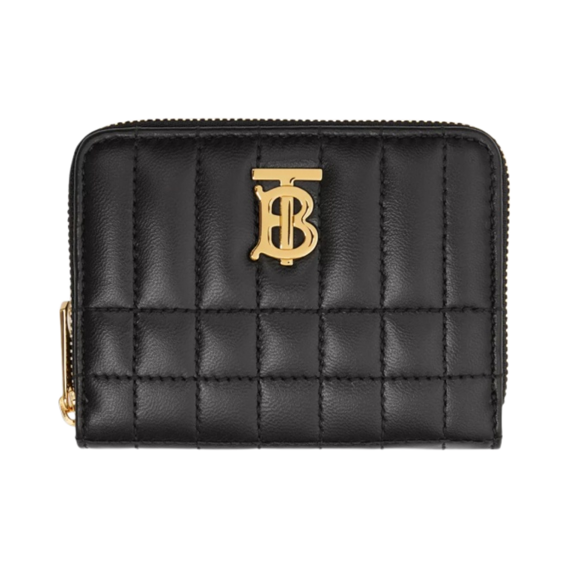 8062373/8090459 Burberry Quilted Leather Lola Zip Wallet Black Light Gold