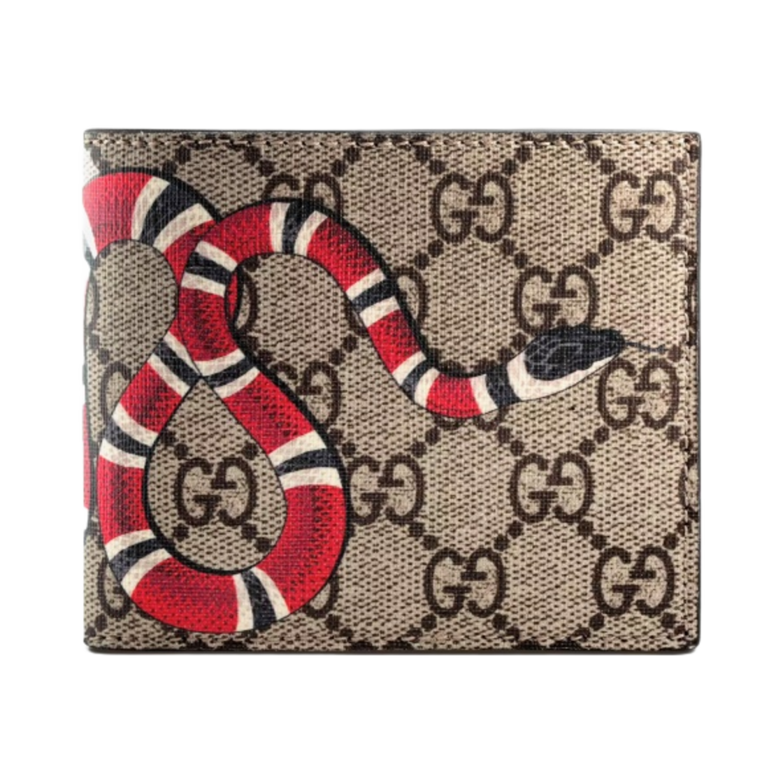451268-K551N-8666 Gucci Kingsnake Print GG Supreme Wallet