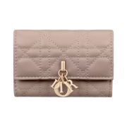 Dior Miss Dior Glycine Wallet Cannage Lambskin Warm Taupe
