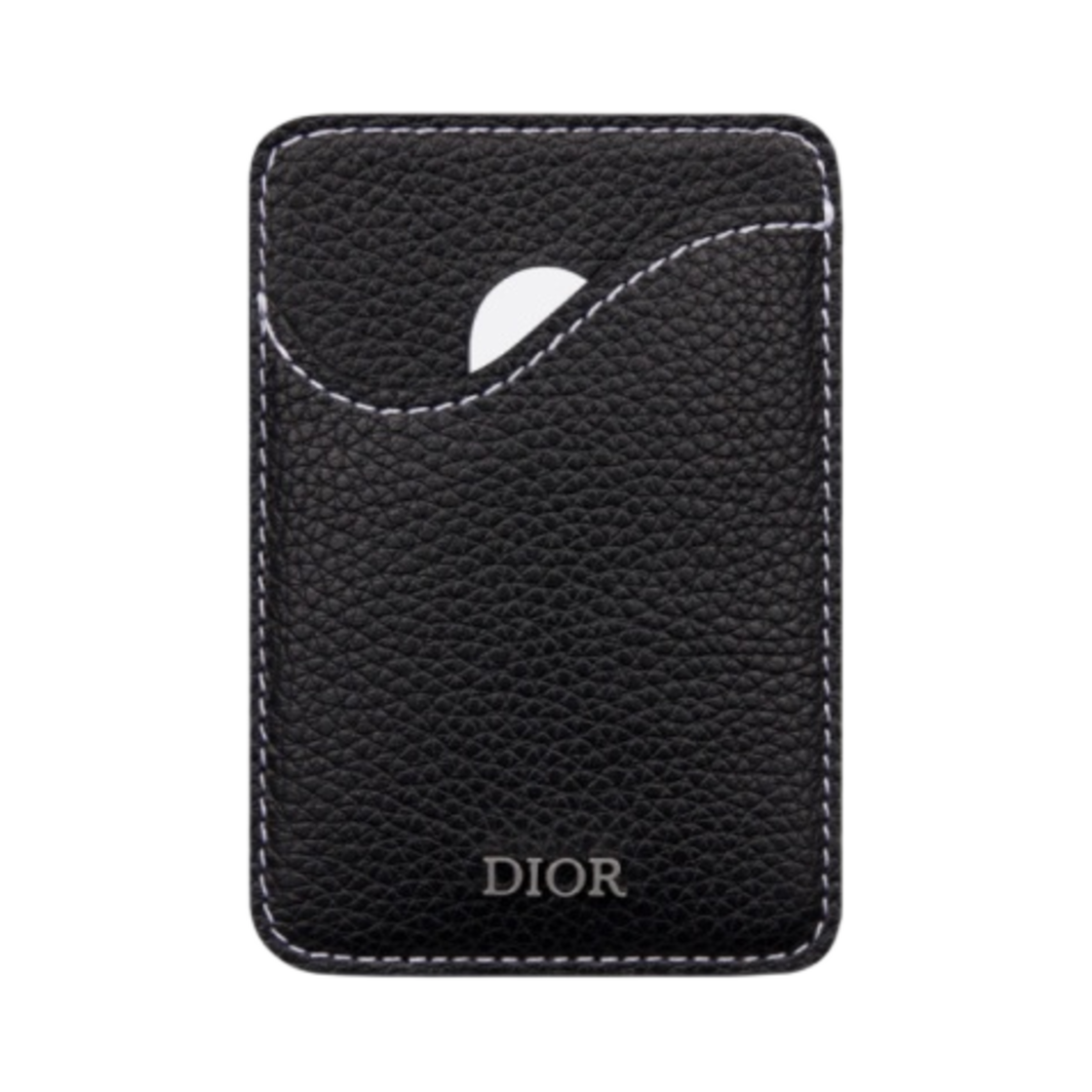 2ADCH168YKK-H00N Dior Saddle Magnetic Card Holder Grained Calfskin Black