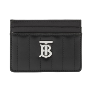 Burberry Quilted Leather Lola Card Case Black Palladium
