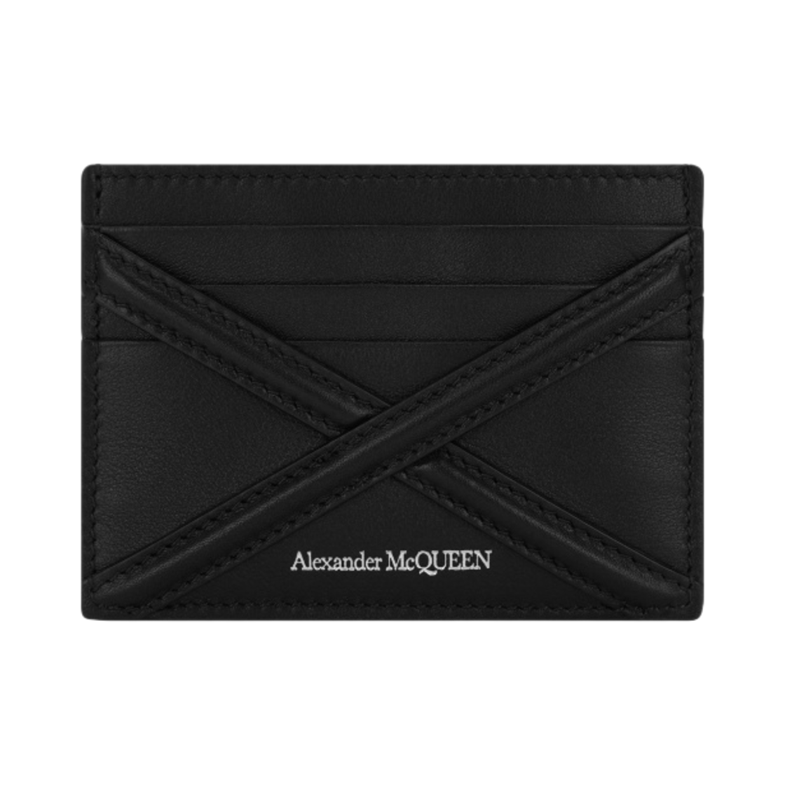 7263241AAD01000 Alexander McQueen Harness Card Holder Black