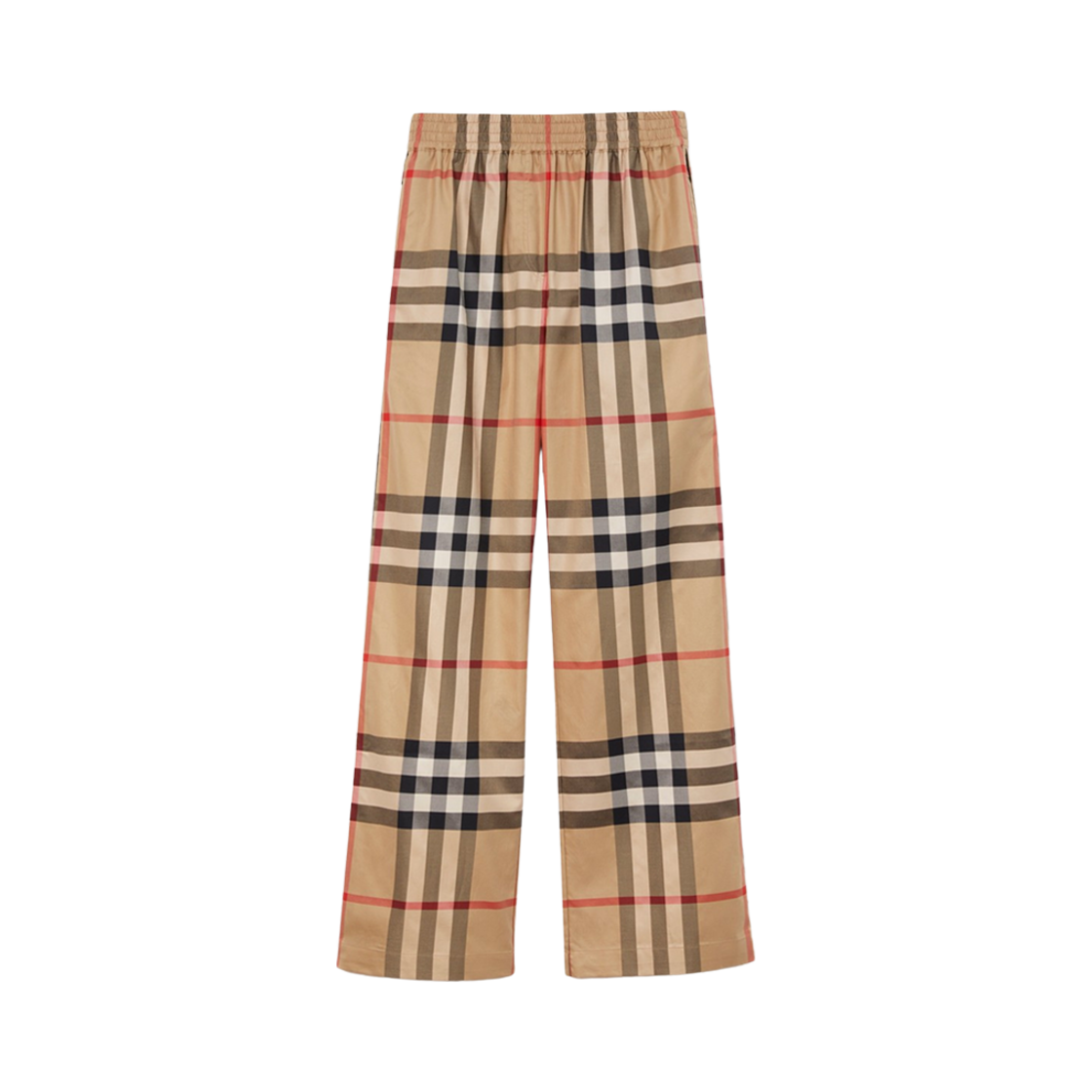 8071101 (W) Burberry Check Cotton Twill Trousers Archive Beige