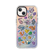 Casetify x Pokemon Pixel Sticker Mania iPhone Impact Case Iridescent