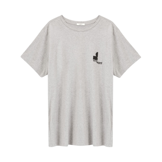 Isabel Marant Zafferh Logo Crewneck T-Shirt Light Grey