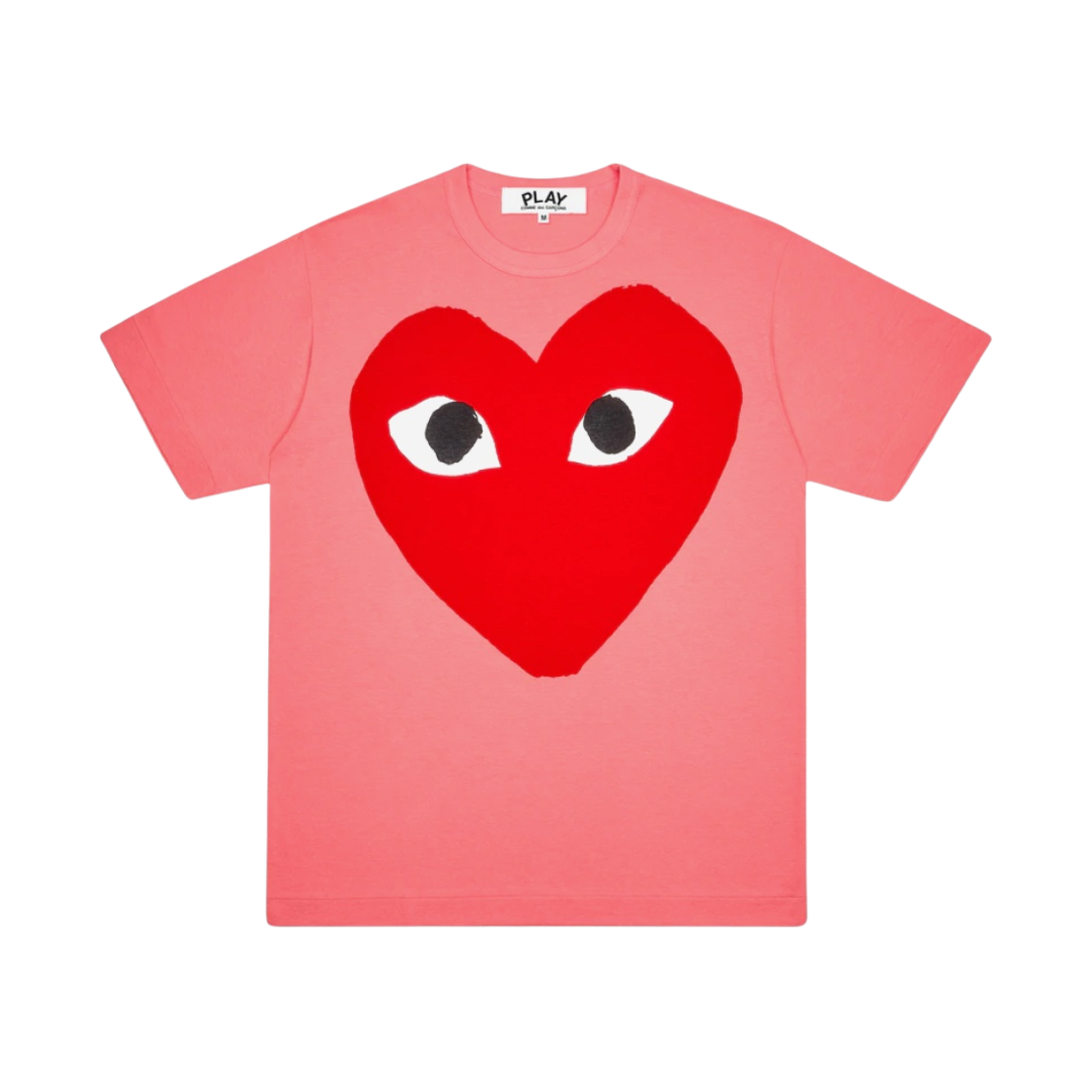 (W) 플레이 꼼데가르송 레드 하트 티셔츠 핑크