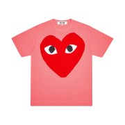 (W) Play Comme des Garcons Red Heart T-Shirt Pink
