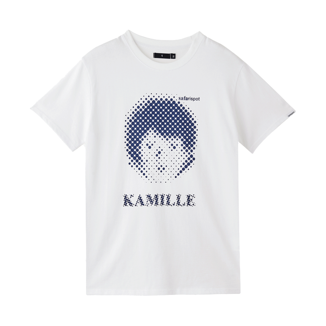 사파리스팟 카미유 브레일 티 화이트 블루(Safarispot Kamille Braille Tee White Blue) - 1