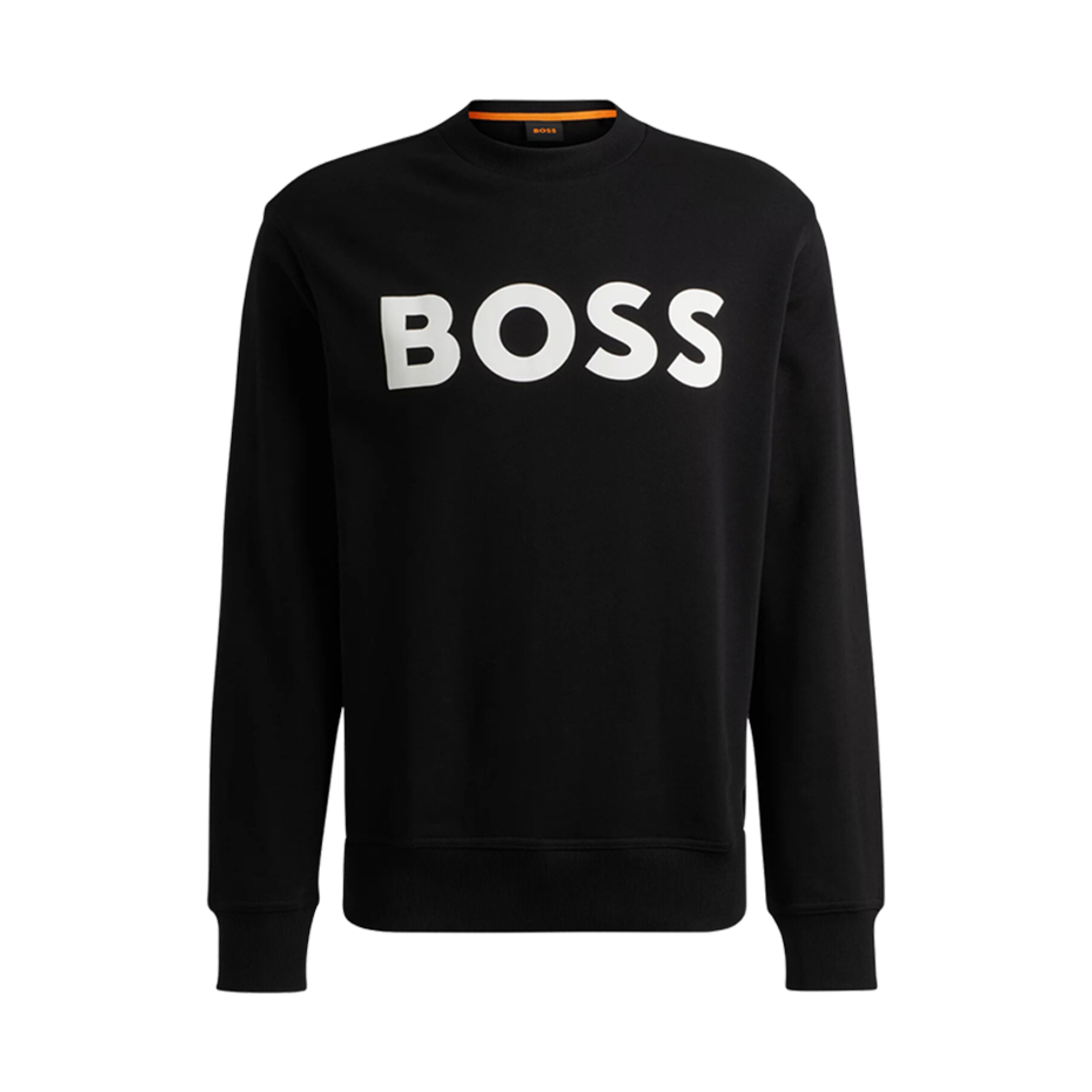 50487133-001 Hugo Boss Relaxed Fit Cotton Terry Sweatshirt with Rubber Print Logo Black