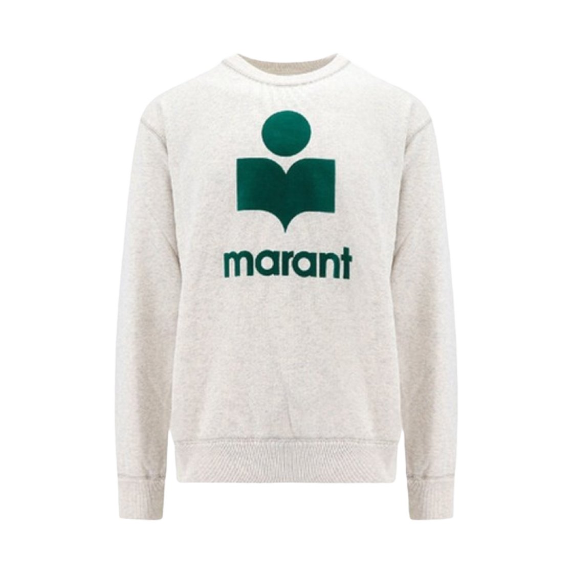 SW0029HA-B1M18H-ECED Isabel Marant Mikoy Logo Cotton Sweatshirt Emerald Ecru - 24SS