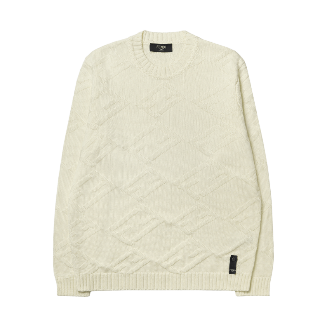 펜디 크루넥 풀오버 울 점퍼 화이트(Fendi Crew Neck Pullover Wool Jumper White) - 1