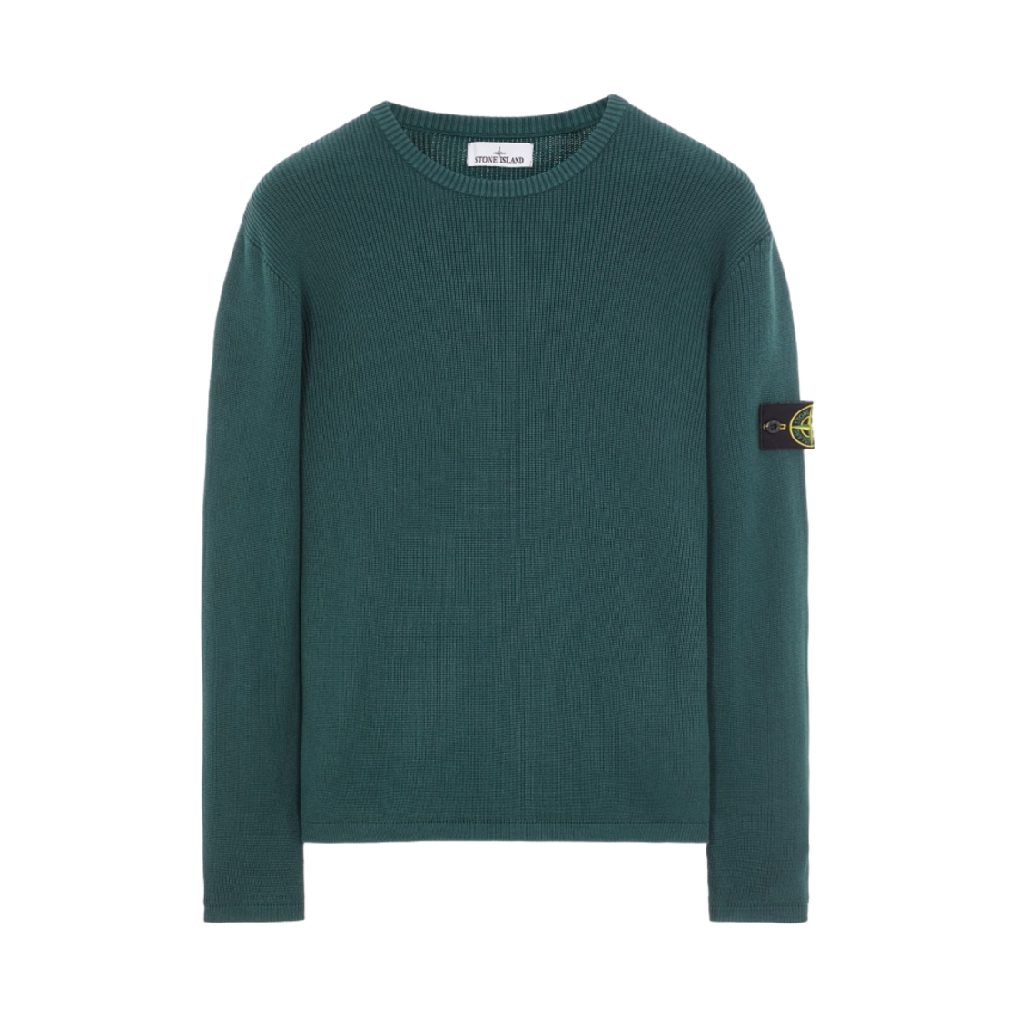스톤 아일랜드 507D8 립드 소프트 코튼 크루넥 니트 보틀 그린 - 23SS(Stone Island 507D8 Ribbed Soft Cotton Crewneck Knit Bottle Green - 23SS) - 1