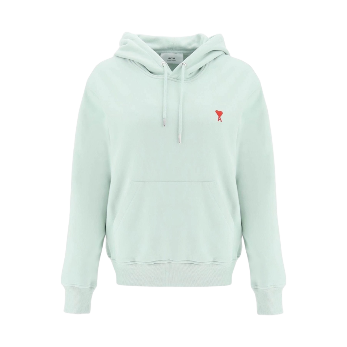 아미 스몰 하트 로고 후드 스웨트셔츠 페일 그린(AMI de Coeur Hood Sweatshirt Pale Green)